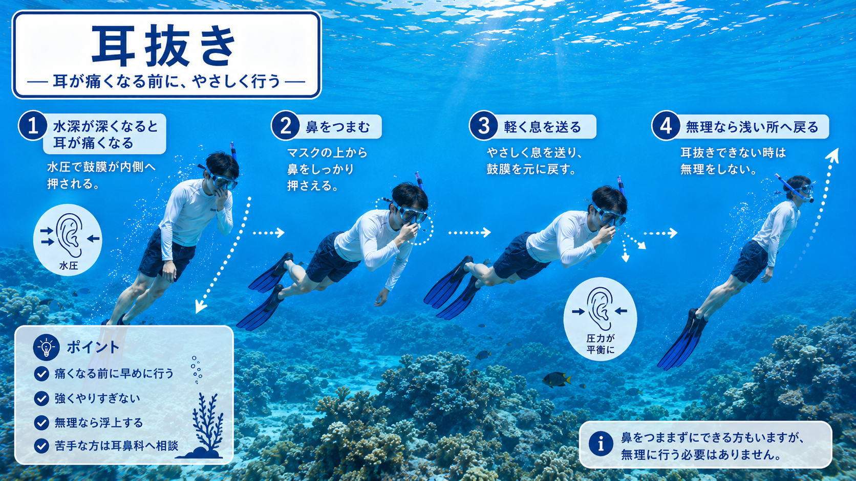 耳抜きの方法と注意点